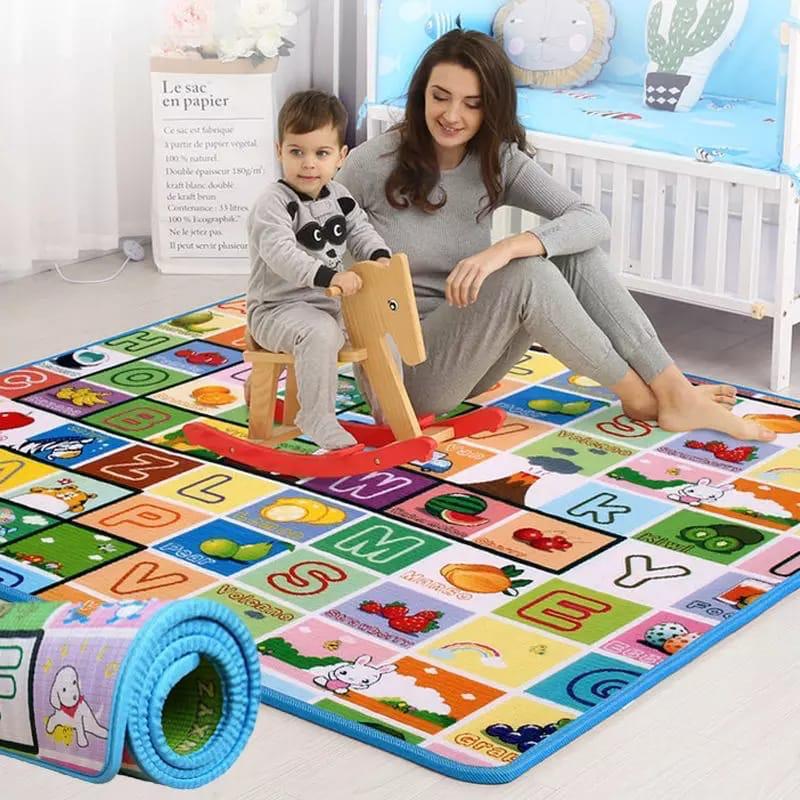 Crawling Mat For Baby Floor Play Mat Double-Sided Baby Playmat Foam Reversible Waterproof Game Mat For Infants Toddlers Kids (Random Color) (Random Design)